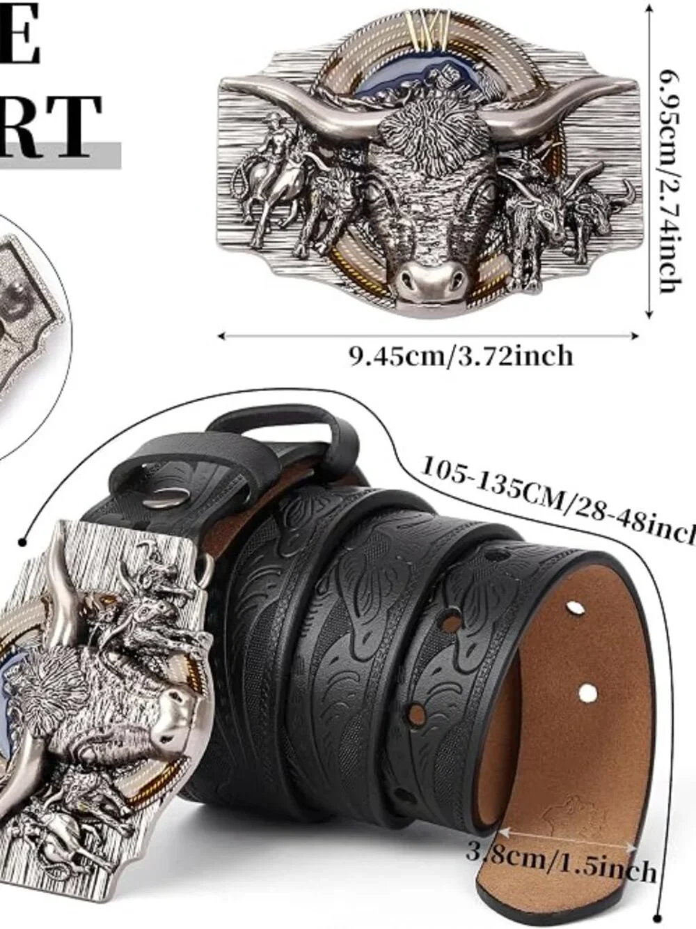 Men's & Women's Western Leather Cowboy Belts